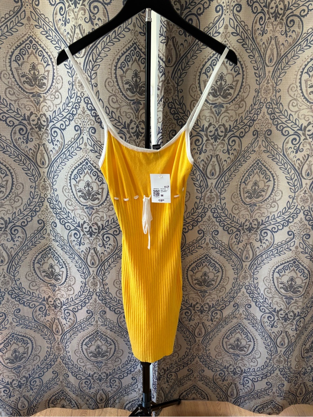Forever 21 Yellow Ribbed Spaghetti Strap Dress